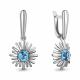 Серебряные серьги AQUAMARINE А4777105 с топазом
