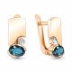 Серьги из золочёного серебра AQUAMARINE А4778708А-п с фианитом и Лондон топазом