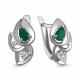 Серебряные серьги AQUAMARINE А4779909А с фианитом и агатом