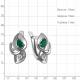 Серебряные серьги AQUAMARINE А4779909А с фианитом и агатом
