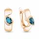 Серьги из золочёного серебра AQUAMARINE А4780508-п с Лондон топазом