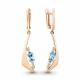 Серьги из золочёного серебра AQUAMARINE А4781205А-пк с топазом и фианитом