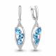 Серебряные серьги AQUAMARINE А4782905А с топазом и фианитом