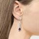 Серебряные серьги AQUAMARINE А4783003А с фианитом и гранатом
