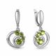 Серебряные серьги AQUAMARINE А4784607 с хризолитом
