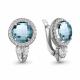 Серебряные серьги AQUAMARINE А4785588А с фианитом и турмалином