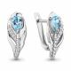 Серебряные серьги AQUAMARINE А4787905А с топазом и фианитом