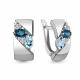 Серебряные серьги AQUAMARINE А47902600А с топазом, фианитом и Лондон топазом