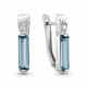 Серебряные серьги AQUAMARINE А4791788А с фианитом и турмалином