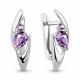 Серебряные серьги AQUAMARINE А4793104 с аметистом