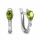 Серебряные серьги AQUAMARINE А4794107А с фианитом и хризолитом