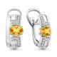 Серебряные серьги AQUAMARINE А4794906А с фианитом и цитрином