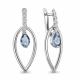 Серебряные серьги AQUAMARINE А4796805А с топазом и фианитом