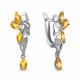 Серебряные серьги AQUAMARINE А4799406 с цитрином