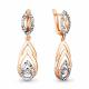 Серьги из золочёного серебра AQUAMARINE А48031А-пк с фианитом