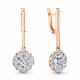 Серьги из золочёного серебра AQUAMARINE А48130А-пк с фианитом
