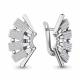 Серебряные серьги AQUAMARINE А48138А с фианитом и ювелирным кристаллом