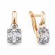 Серьги из золочёного серебра AQUAMARINE А48207А-пк с фианитом