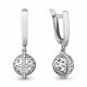 Серебряные серьги AQUAMARINE А48208А с фианитом