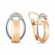 Серьги из золочёного серебра AQUAMARINE А48260А-пк с фианитом