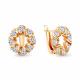 Серьги из золочёного серебра AQUAMARINE А48285А-п с фианитом