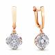 Серьги из золочёного серебра AQUAMARINE А48294-пк с фианитом