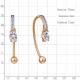 Серьги из золочёного серебра AQUAMARINE А48296А-пк с фианитом