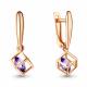 Серьги из золоченого серебра AQUAMARINE с подвижным аметистом А4830104-п