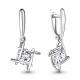Серебряные серьги AQUAMARINE А48302 с фианитом