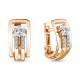 Серьги из золочёного серебра AQUAMARINE А48315А-п с фианитом