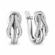 Серебряные серьги AQUAMARINE А48352А с фианитом