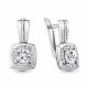 Серебряные серьги AQUAMARINE А48357А с фианитом