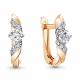 Серьги из золочёного серебра AQUAMARINE А48807А-пк с фианитом