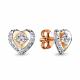 Серьги из золочёного серебра AQUAMARINE А48813А-п с фианитом
