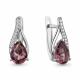 Серебряные серьги AQUAMARINE А490046710 с фианитом и ювелирным кристаллом