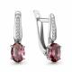 Серебряные серьги AQUAMARINE А490049710 с фианитом и ювелирным кристаллом
