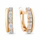 Серьги из золочёного серебра AQUAMARINE А49093А-п с фианитом