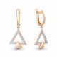 Серьги из золочёного серебра AQUAMARINE А49151А-п с фианитом