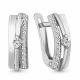 Серебряные серьги AQUAMARINE А49182А с фианитом