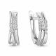 Серебряные серьги AQUAMARINE А49184А с фианитом