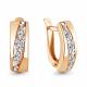 Серьги из золочёного серебра AQUAMARINE А49220-п с фианитом