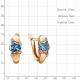 Серьги из золочёного серебра AQUAMARINE А4926505А-п с топазом и фианитом