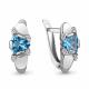 Серебряные серьги AQUAMARINE А4926505А с топазом и фианитом