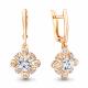 Серьги из золочёного серебра AQUAMARINE А49298А-п с фианитом