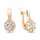 Серьги из золочёного серебра AQUAMARINE А49303А-п с фианитом