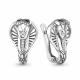 Серебряные серьги AQUAMARINE А49406АЧ с фианитом и ювелирным кристаллом