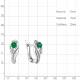 Серебряные серьги AQUAMARINE А49413АГ с фианитом и гидротермальным изумрудом