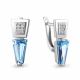 Серебряные серьги AQUAMARINE А4943892А с топазом и фианитом