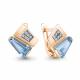 Серьги из золочёного серебра AQUAMARINE А4943992А-п с топазом и фианитом