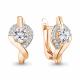 Серьги из золочёного серебра AQUAMARINE А49463А-п с фианитом